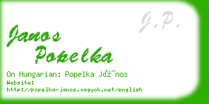 janos popelka business card